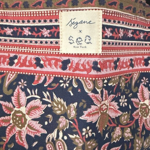 Totebag Sézane x Sea NY - Flowers Navy Background - Picture 2 of 2
